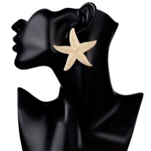 Aksod Starfish Earrings Large Gold Statement Big Star Earrings for Women Boho Fashion Beach Ear Jewelry Accessories (Style D)