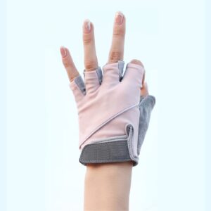 ITODA Cycling Driving Fingerless Gloves, Summer Sunscreen Cooling Breathable Half Fingers Anti-UV Touchscreen Gloves Riding Full Palm Sports Non-Slip Grip Motorcycle Golf Outdoor Mittens for Women