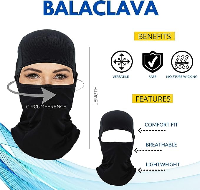 Backwoods Ski Mask Lettering Balaclava Cap Full Face Mask Cool Graphic Face Cover Snowboarding Cycling Unisex Balaclava (Black)