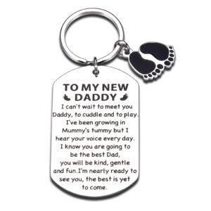 Daddy Dad To Be Gifts New Dad Keychain Gifts for Men First Baby Gift for Dad Daddy Husband Boyfriend from Mom Wife Baby Christmas Pregnancy Announcement Gifts Fathers Day Keepsake from Son Daughter