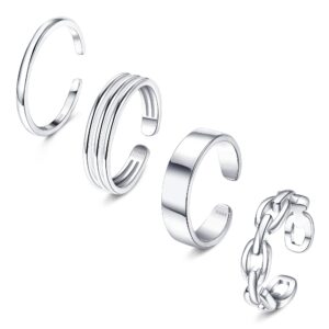 orazio 925 sterling silver toe rings for women adjustable triple band toe ring set cute toe rings jewelry