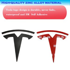 YHCDSEA Metal Logo Badge Replacement Sticker fit for Tesla Model Y Emblem Replace Stickers Accessories (Matt Black)