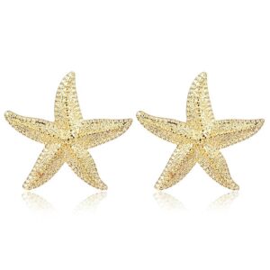 Aksod Starfish Earrings Large Gold Statement Big Star Earrings for Women Boho Fashion Beach Ear Jewelry Accessories (Style D)