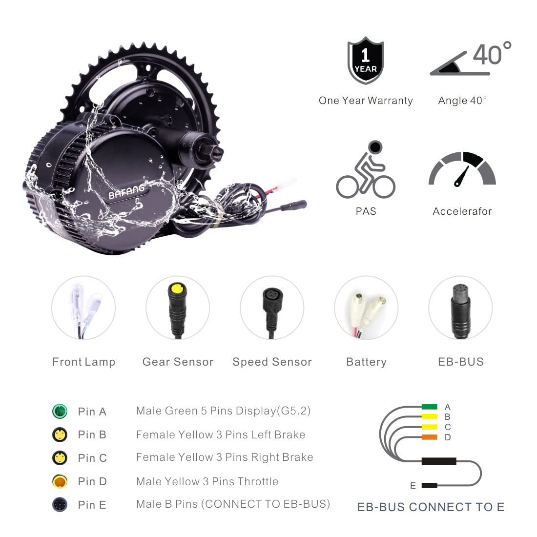 BAFANG BBS02B 48V 750W Electric Bike DIY Conversion Motor Kit with LCD Display&Battery(Optional) 8fun Mid Drive Motor Kits ebike for Adult Bike Mountain Bike Road Bike ebike Conversion kit