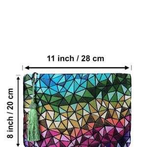 Clutch Purses for Women, Summer Bag, Handbag,Small Women Bag, Evening Bag (Pyramid Multicolor)