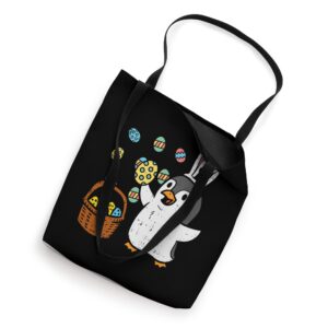 Easter Penguin Bunny Ears Eggs Basket Cute Men Women Kids Tote Bag