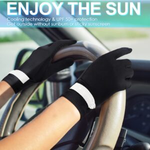 Zhanmai 3 Pairs UV Protection Gloves Women, Sunscreen Gloves, Summer Sun Protection Gloves, Full Finger Touchscreen for Golf Driving Riding Fishing Hiking