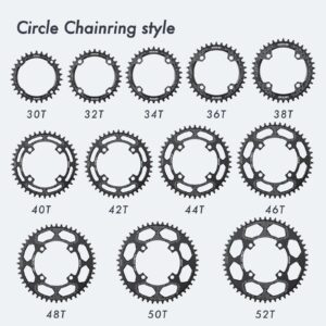 DJC Bike Chainring 104mm BCD Round/Oval MTB 104BCD 7/8/9/10/11/12 Speed Narrow Wide Tooth Aluminum 7075 Super Lightweight 30T 32T 34T 36T 38T 40 42 DH XC Trail Fat Bike ebike (1# Round Black, 30T)