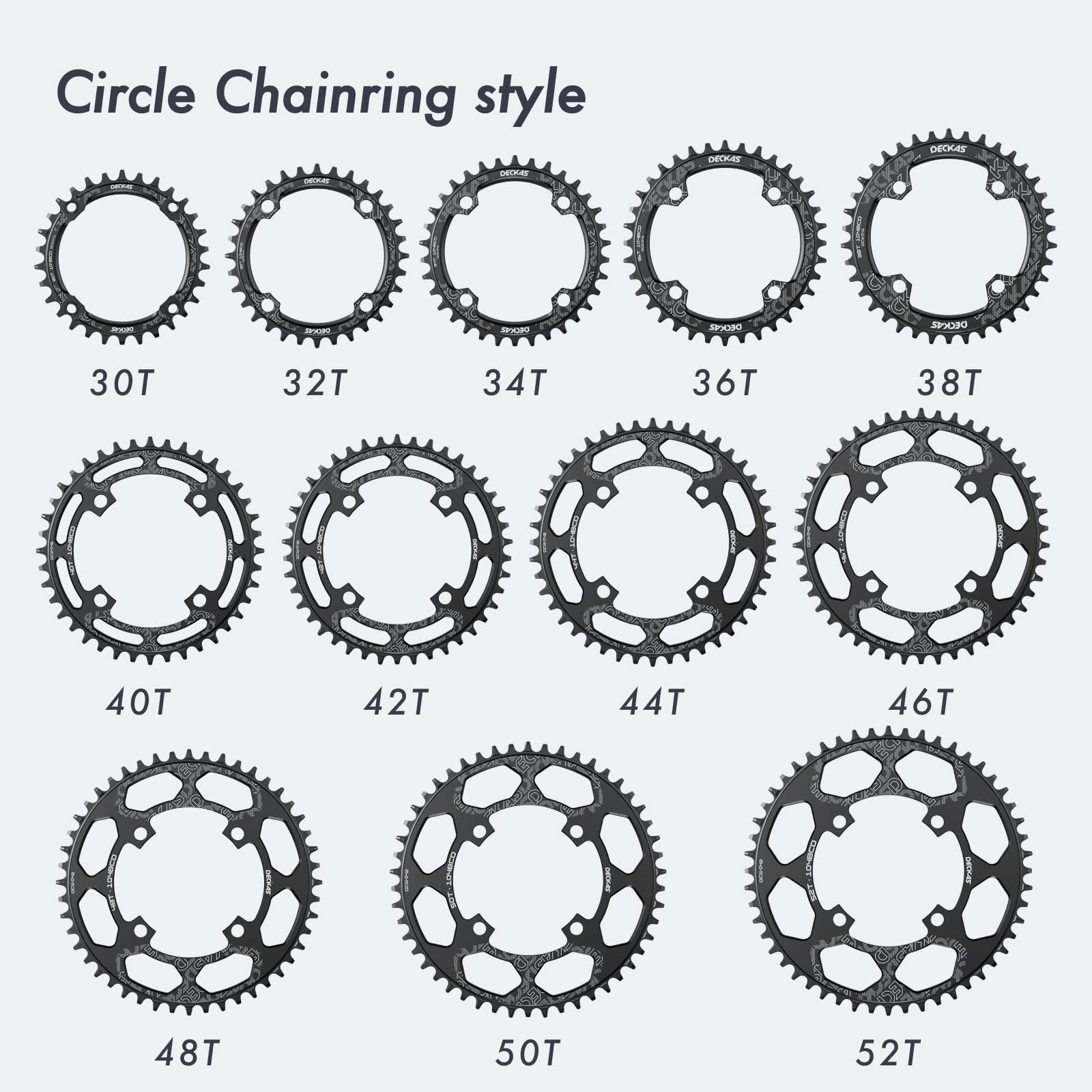 DJC Bike Chainring 104mm BCD Round/Oval MTB 104BCD 7/8/9/10/11/12 Speed Narrow Wide Tooth Aluminum 7075 Super Lightweight 30T 32T 34T 36T 38T 40 42 DH XC Trail Fat Bike ebike (1# Round Black, 30T)