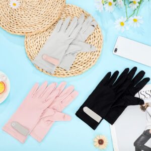 Zhanmai 3 Pairs UV Protection Gloves Women, Sunscreen Gloves, Summer Sun Protection Gloves, Full Finger Touchscreen for Golf Driving Riding Fishing Hiking