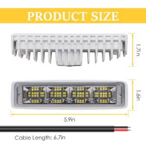 Acelane LED Boat Lights Marine Light Bar T-Top Spreader Light Bar White Flood Beams Boat Deck Lights Dock Lights IP67 Waterproof 12V 18W for Pontoon Boat Truck SUV Off-Road Night Fishing Accessories