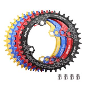 djc bike chainring 104mm bcd round/oval mtb 104bcd 7/8/9/10/11/12 speed narrow wide tooth aluminum 7075 super lightweight 30t 32t 34t 36t 38t 40 42 dh xc trail fat bike ebike (1# round black, 30t)