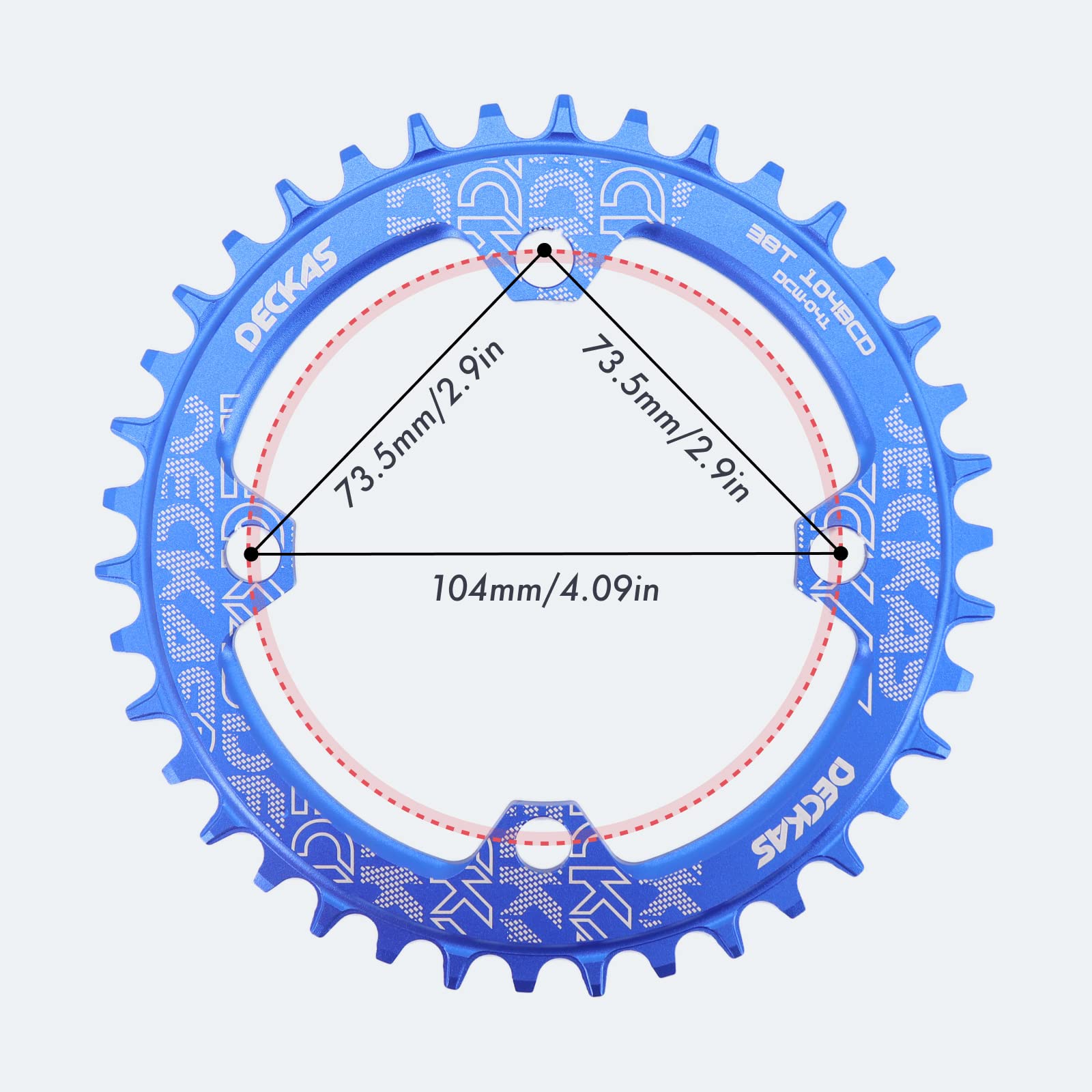 DJC Bike Chainring 104mm BCD Round/Oval MTB 104BCD 7/8/9/10/11/12 Speed Narrow Wide Tooth Aluminum 7075 Super Lightweight 30T 32T 34T 36T 38T 40 42 DH XC Trail Fat Bike ebike (1# Round Black, 30T)