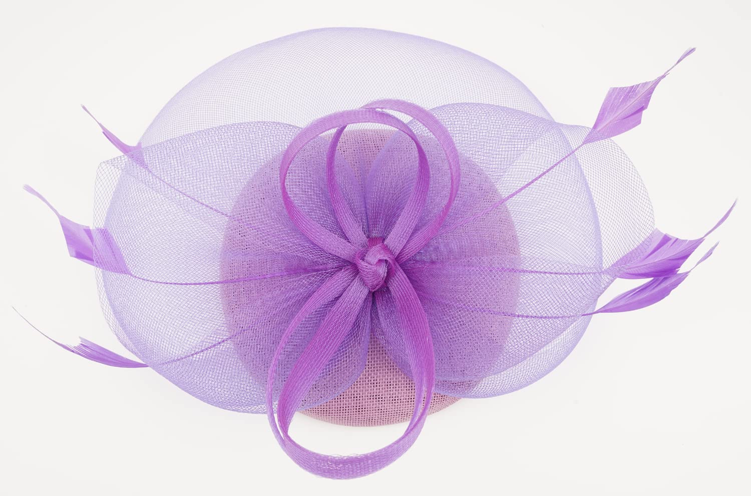 Cizoe Tea Party Fascinator Kentucky Derby Hat Fascinator Pillbox Hat Headband for Cocktail(A-purple