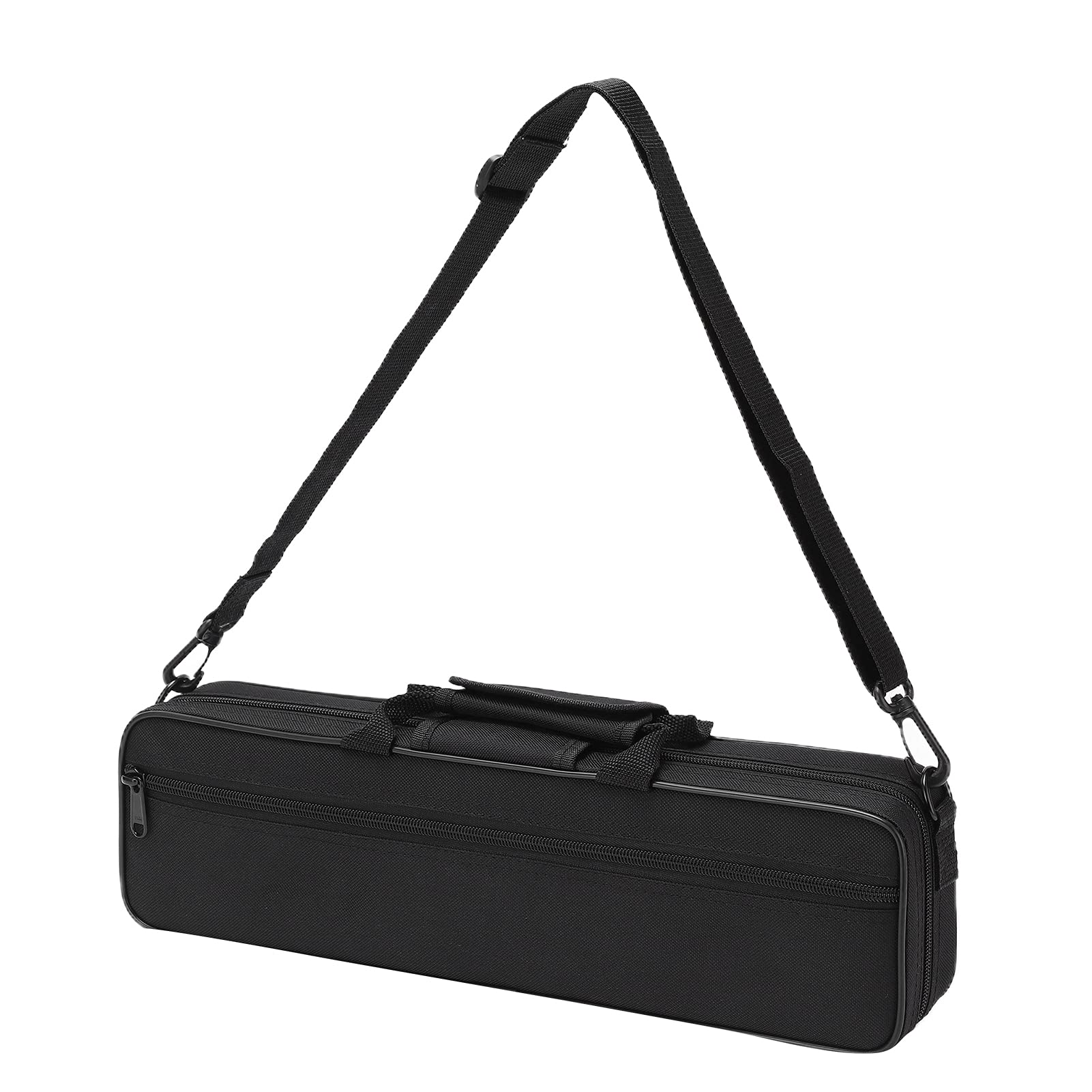 Flute Case, Black Oxford Cloth 16 Holes Flute Cover, Double Zipper Design Universal Cloth Box Waterproof Flute Storage Bag, 39.5 X 12 X 7cm