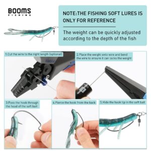 Booms Fishing TR1 Tokyo Rig, 4Pack 1/2oz Pre Rigged Punch Shot Rig, Bass Fishing Accessories Including Brass Bullet Weights, EWG Hooks, Barrel Swivel, Split Ring, Steel Wire, Bead