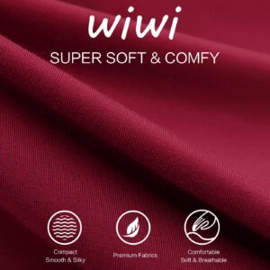 WiWi Soft Viscose from Bamboo Underwear for Women Thermal Long Johns Sets Super Warm Base Layer Top Pants Pajamas Set S-3X, Wine Red, Medium