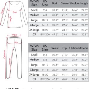 WiWi Soft Viscose from Bamboo Underwear for Women Thermal Long Johns Sets Super Warm Base Layer Top Pants Pajamas Set S-3X, Wine Red, Medium