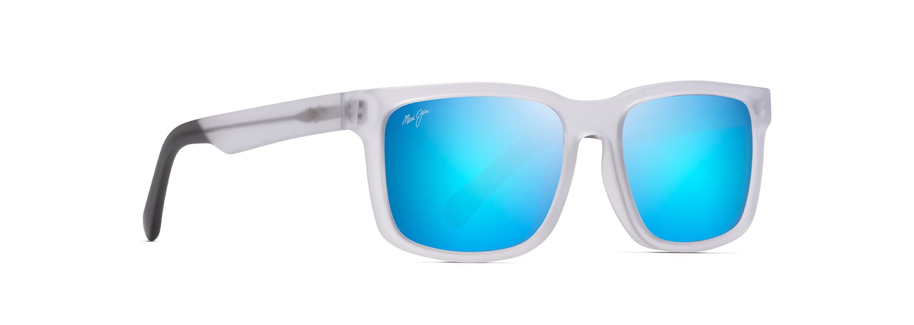 Maui Jim Men's and Women's Stone Shack Polarized Classic Sunglasses, Crystal w/Dark Grey Tips/Blue Hawaii, Medium