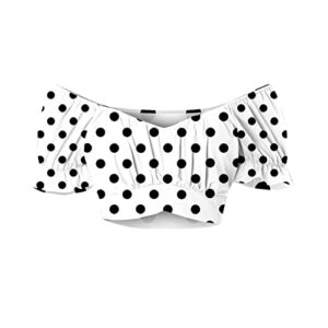 YUTK Sexy Crop Tank Top Womens Off Shoulder Short Sleeve Ruched Summer Casual T Shirts Fashion Clubwear A