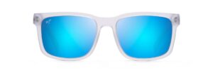 maui jim men's and women's stone shack polarized classic sunglasses, crystal w/dark grey tips/blue hawaii, medium