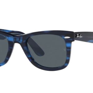 Ray-Ban RB2140 Original Wayfarer Square Sunglasses, Striped Blue/Blue, 50 mm