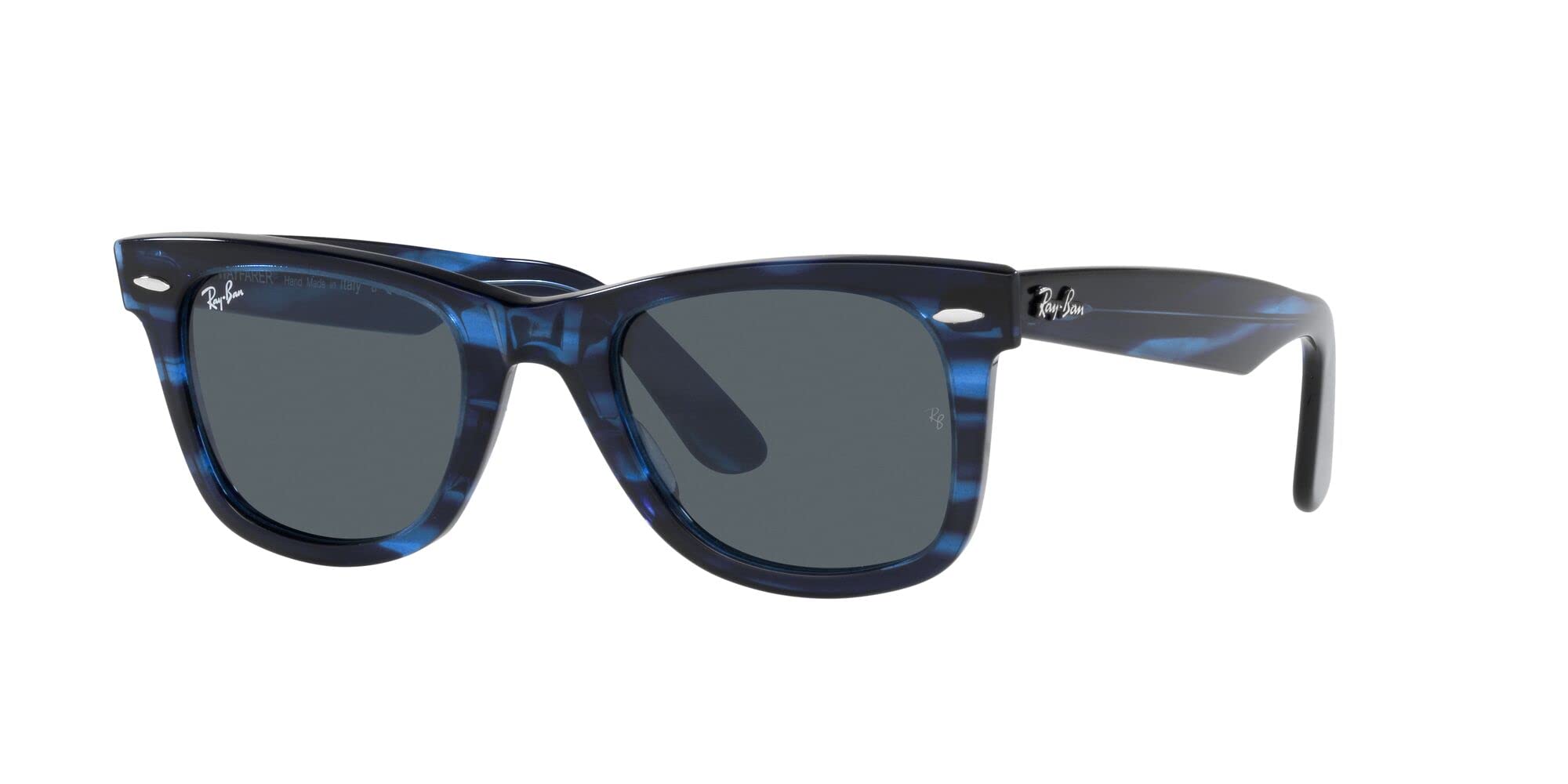 Ray-Ban RB2140 Original Wayfarer Square Sunglasses, Striped Blue/Blue, 50 mm