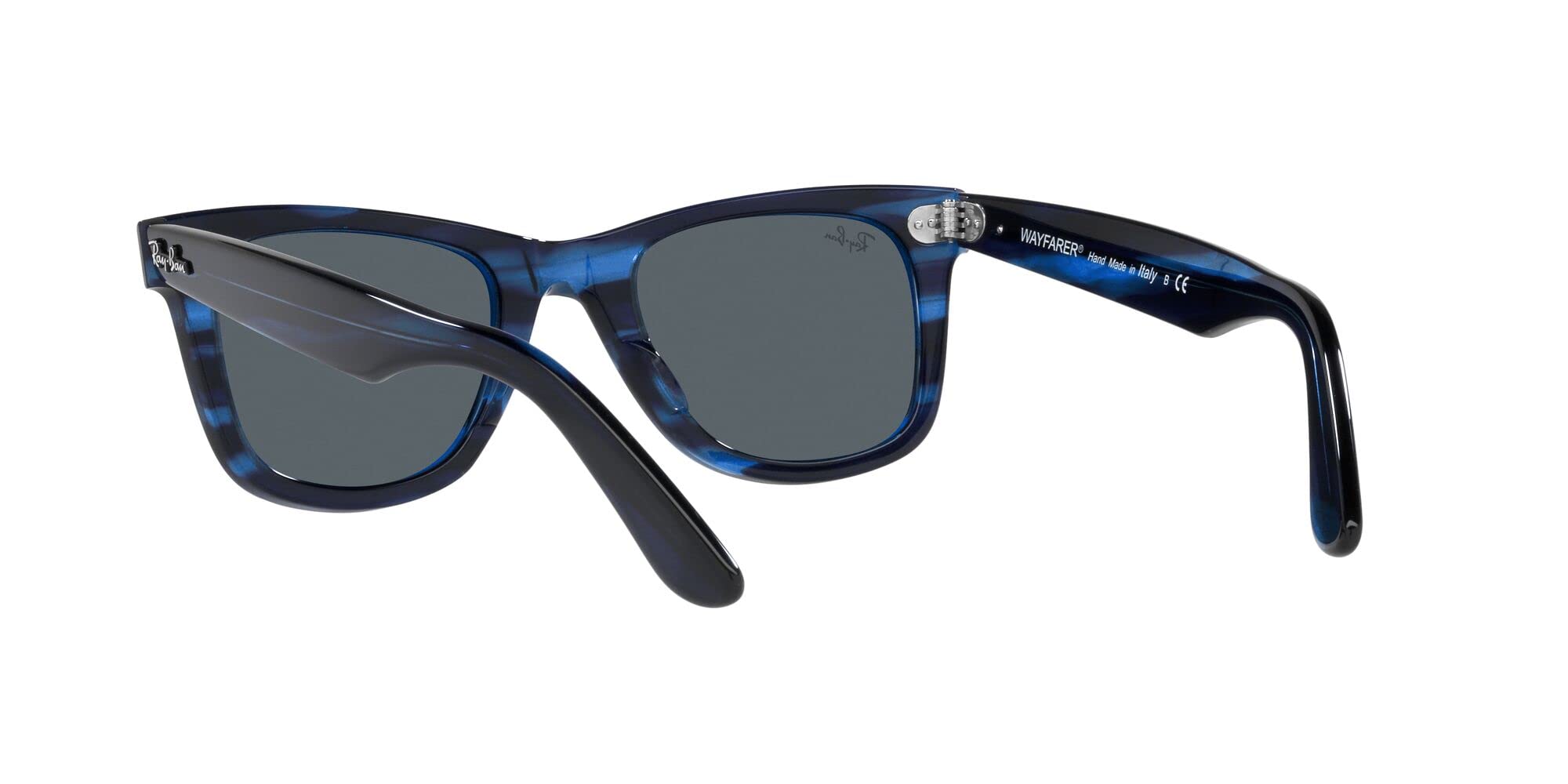 Ray-Ban RB2140 Original Wayfarer Square Sunglasses, Striped Blue/Blue, 50 mm