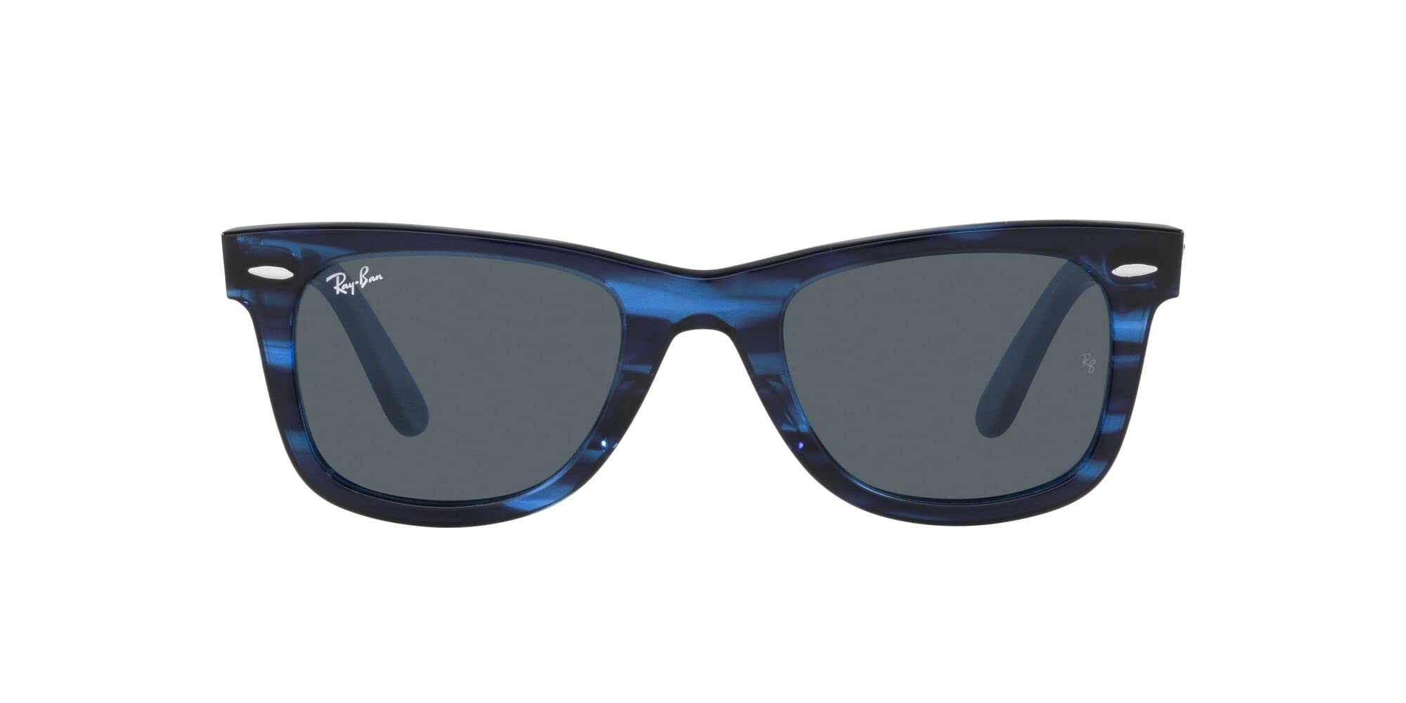 Ray-Ban RB2140 Original Wayfarer Square Sunglasses, Striped Blue/Blue, 50 mm