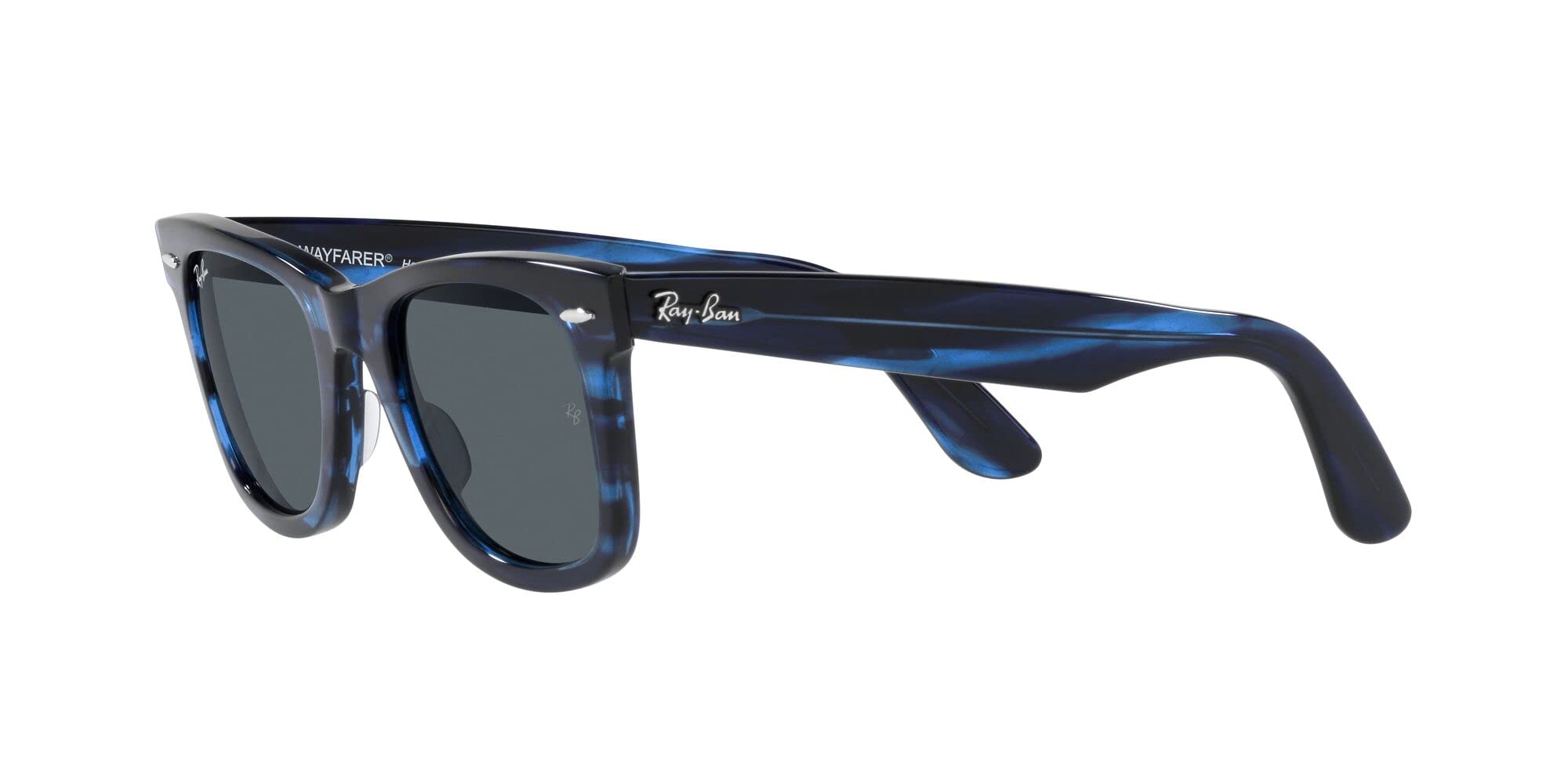 Ray-Ban RB2140 Original Wayfarer Square Sunglasses, Striped Blue/Blue, 50 mm