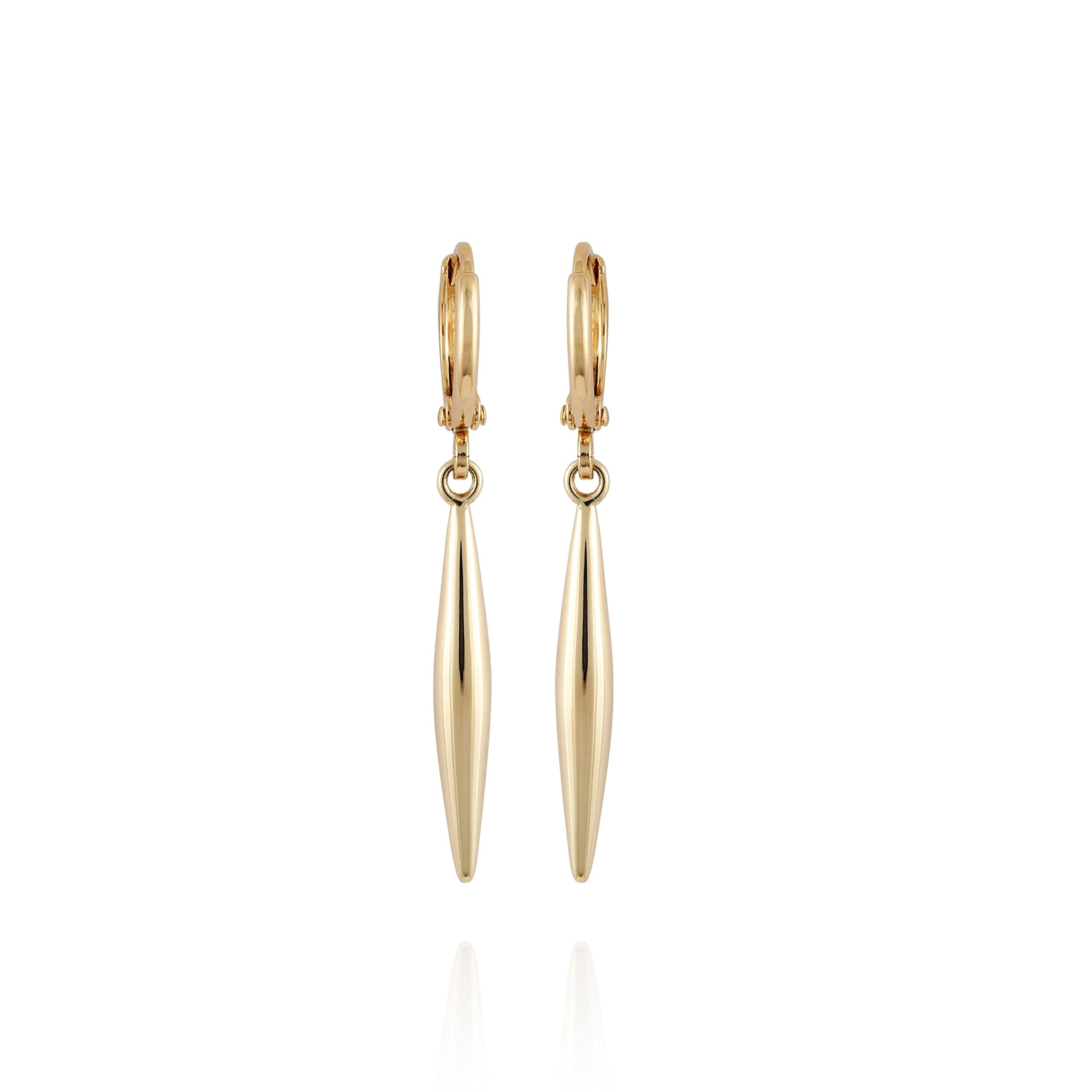 Vince Camuto Gold-Tone Spear Drop Huggie Hoop Earrings