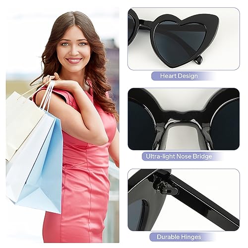 FUNUPUP 8 Pairs Heart Shaped Sunglasses Bachelorette Party Sunglasses Bride Bridesmaid Heart Glasses for Women Party Favors