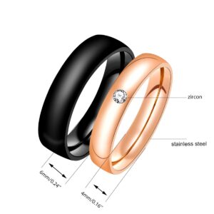 Uloveido Stainless Steel Couples Rings for Men Women His and Her Promise Wedding Band Rings for friend friend Y1783（Men, Size 9