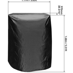 QWORK Black Treadmill Cover - Waterproof and Durable 46" L x 38" W x 66" H - Suitable for Most Folding Treadmills - Comes with Storage Bag