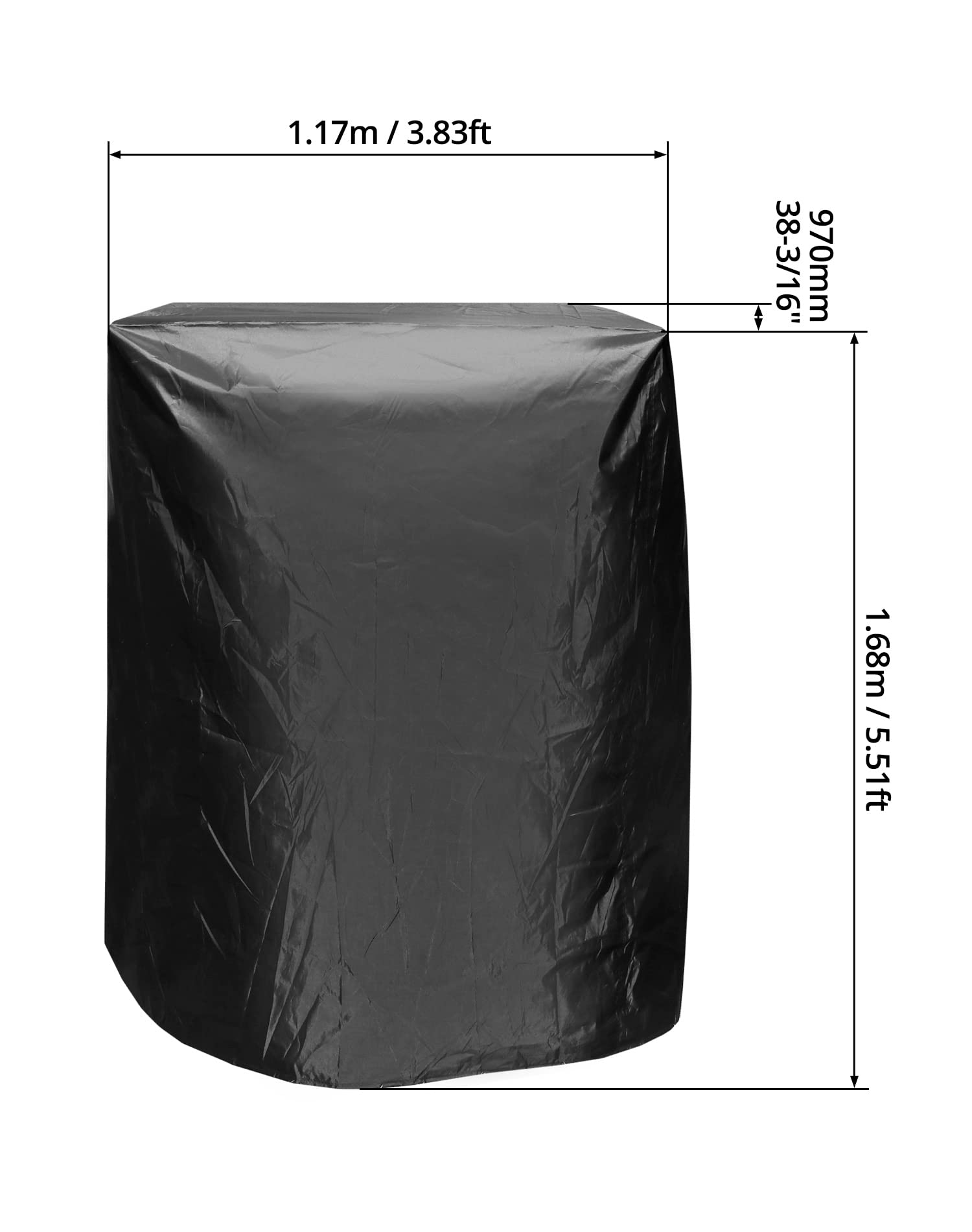 QWORK Black Treadmill Cover - Waterproof and Durable 46" L x 38" W x 66" H - Suitable for Most Folding Treadmills - Comes with Storage Bag