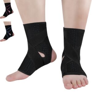 vinaco 1 pair adjustable compression ankle brace for sprained ankle, strong support & breathable ankle support for injury recovery, joint pain, swelling, man & women