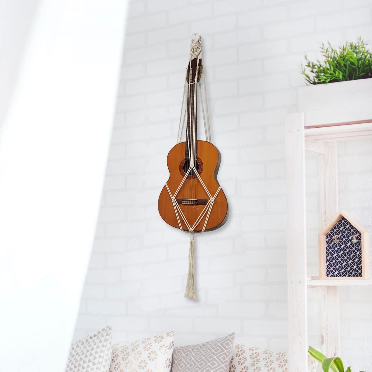 zhuohai White Ukulele Hanger Decor Guitar Wall Hanger, Ukulele Case Alternative Kit (Suitable for 21 Inch)