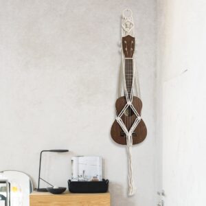 zhuohai White Ukulele Hanger Decor Guitar Wall Hanger, Ukulele Case Alternative Kit (Suitable for 21 Inch)