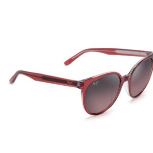 Maui Jim Women's Mehana Polarized Cat Eye Sunglasses, Raspberry w/ Crystal Interior/Maui Rose®, Medium