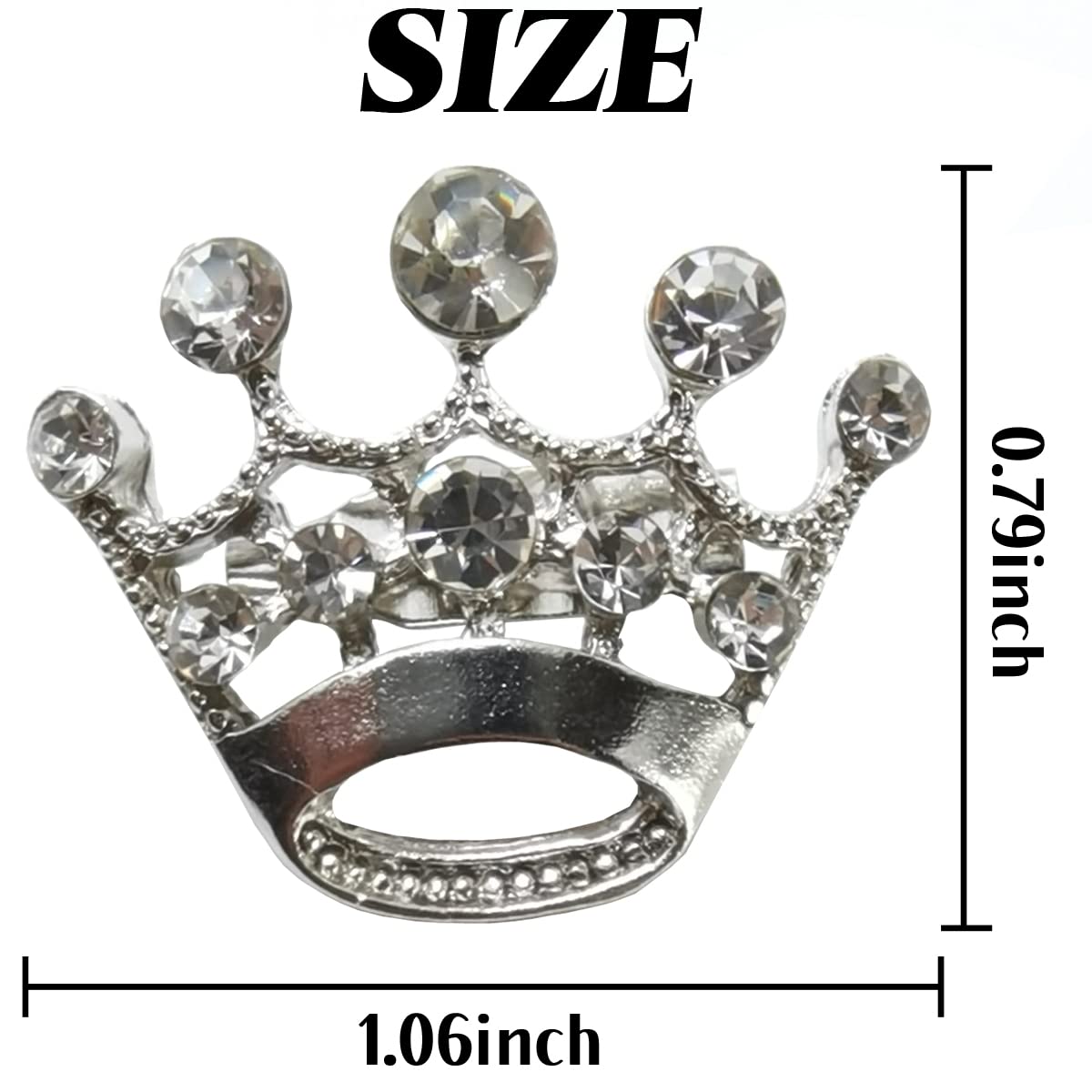 GXXMEI 12PCS Tiara Crown Brooch Pin Wedding Party Pageant Brooch (Silver)