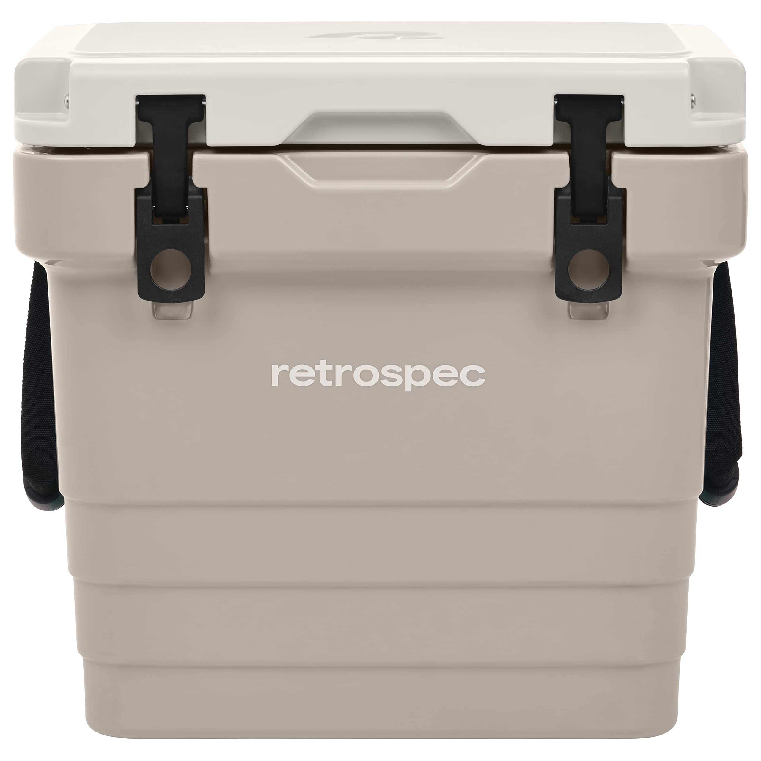 Retrospec Palisade Rotomolded 25 Qt Cooler - Fully Insulated Portable Ice Chest with Built in Bottle Opener, Tie-Down Slots & Dry Goods Basket - Large Beach, Camping & Travel Coolers - Dune