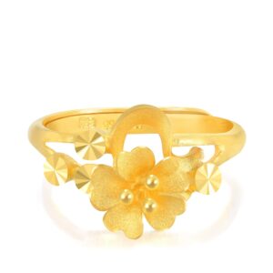 CHOW SANG SANG 999.9 24K Gold Price-by-Weight 3.63g Gold Floral Ring (Adjustable) for Women 69462R