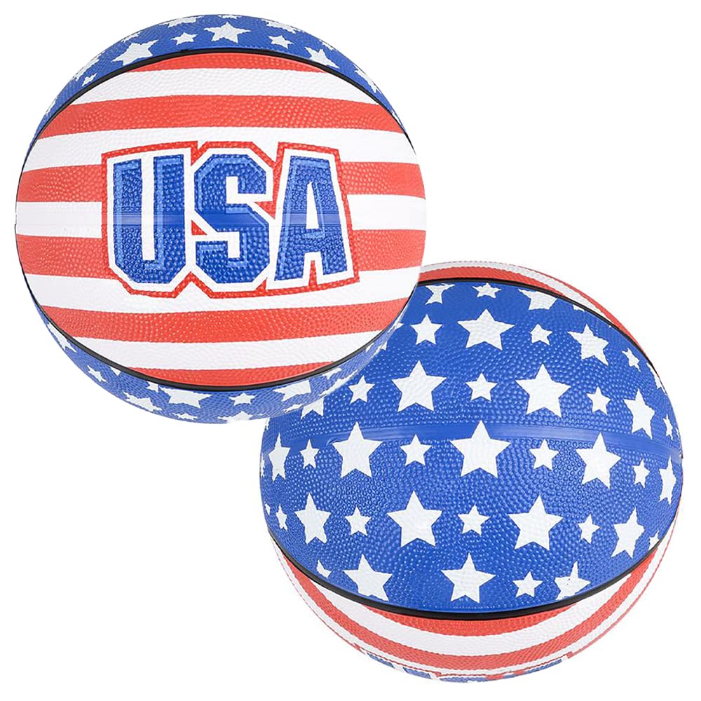 The Dreidel Company Basketball USA Design, Sports Lovers, Outdoor Fun, Birthday Parties Events & Gatherings, Party Favors, 9.5" Basketball (USA Flag Design)