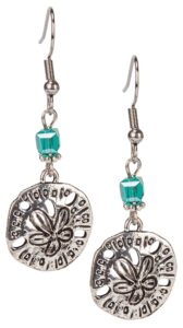 spunkysoul artsy mermaid starfish sand dollar dangle fashion earrings for women (sand dollar teal)