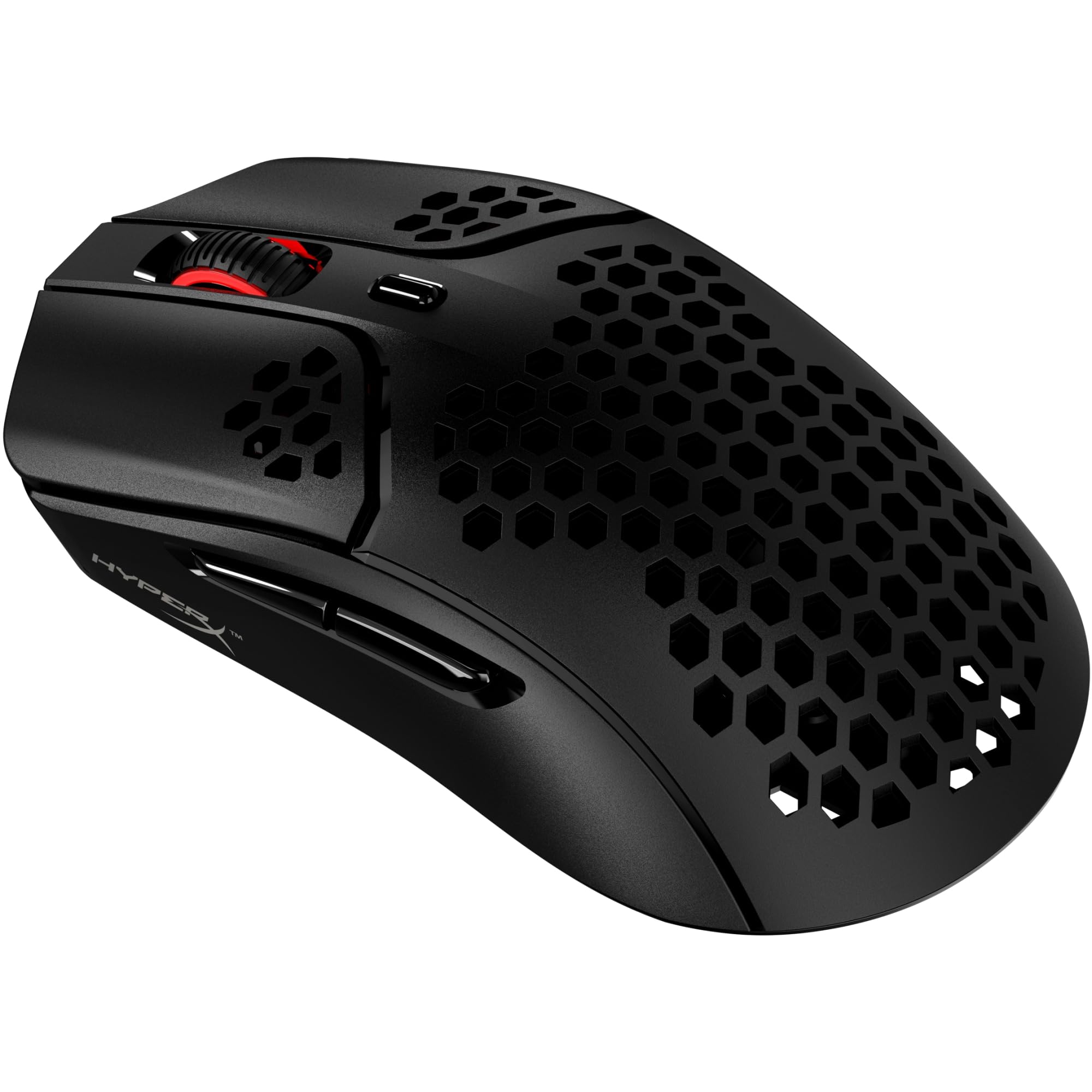 HyperX Pulsefire Haste – Wireless Gaming Mouse – Ultra Lightweight, 61g, 100 Hour Battery Life, 2.4Ghz Wireless, Honeycomb Shell, Hex Design, Up to 16000 DPI, 6 Programmable Buttons – Black, 4P5D7AA