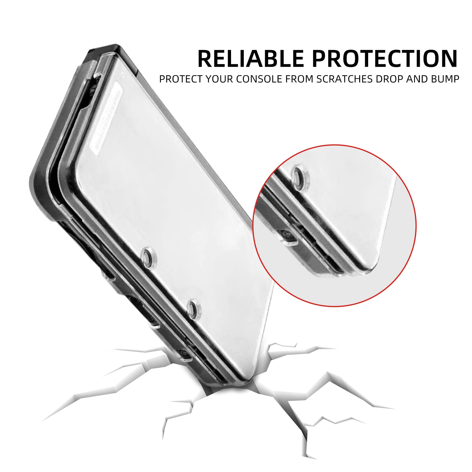 Xahpower New 3DS XL Protective Shell, Ultra Clear Crystal Transparent Hard Case for Nintendo New 3DS XL