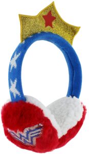 dc comics wonder woman sequin ear muffs with tiara