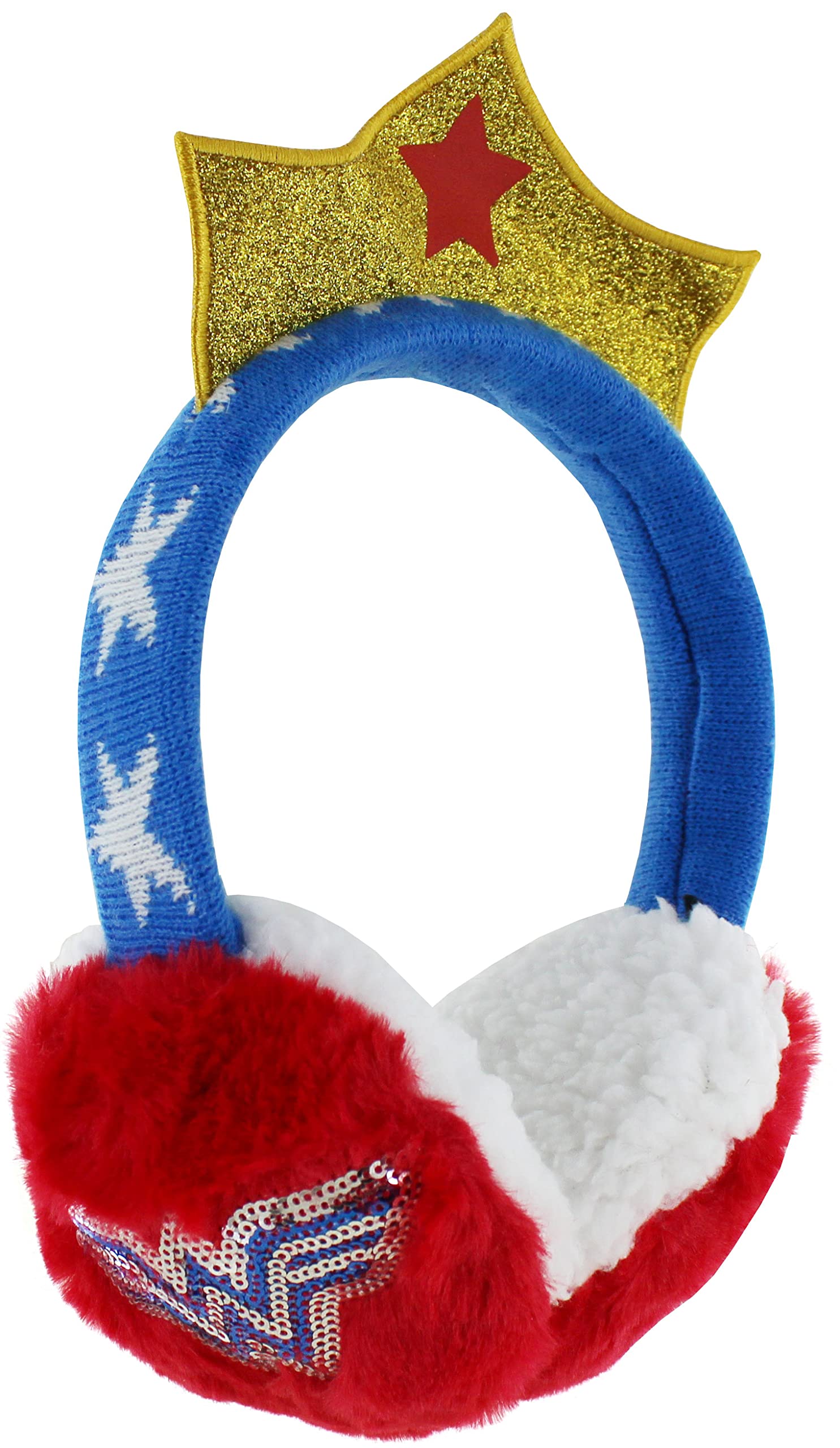 DC Comics Wonder Woman Sequin Ear Muffs with Tiara