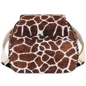 Giraffe Skin Print Mini Backpack Purse for Women, Animal Giraffe Skin Print Leather Small Backpack Casual Travel Daypacks Shoulder Bag for Girls Teen