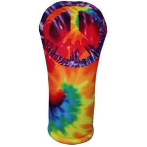 Tie Dye Peace Sign Driver 460cc Club Headcover Handmade by BeeJos